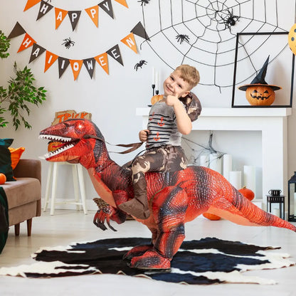 DEASIA  Men’s Inflatable T-Rex Dinosaur Costume – Full Body Blow-Up Halloween Costume with Glowing Red Eyes