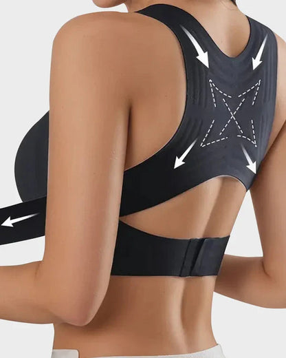 Front Closure Cross-Back Wireless Support Bra