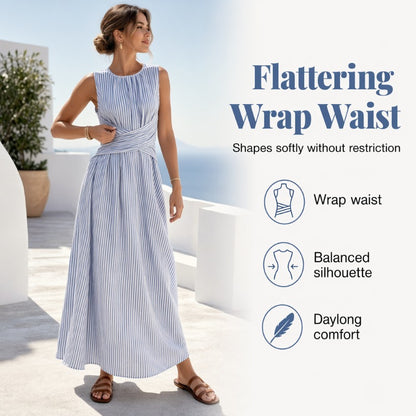 Limited-time 50% off⏰Women Casual Striped Maxi Dress