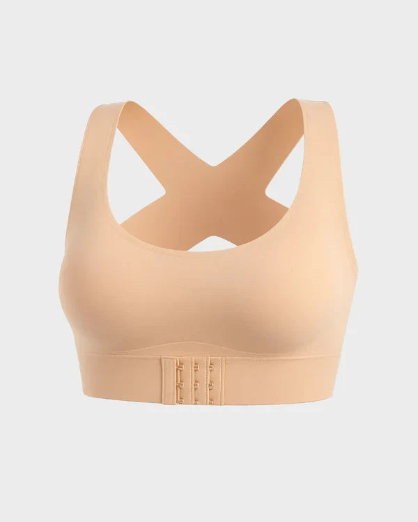 Front Closure Cross-Back Wireless Support Bra