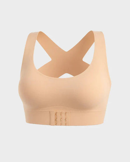 Front Closure Cross-Back Wireless Support Bra
