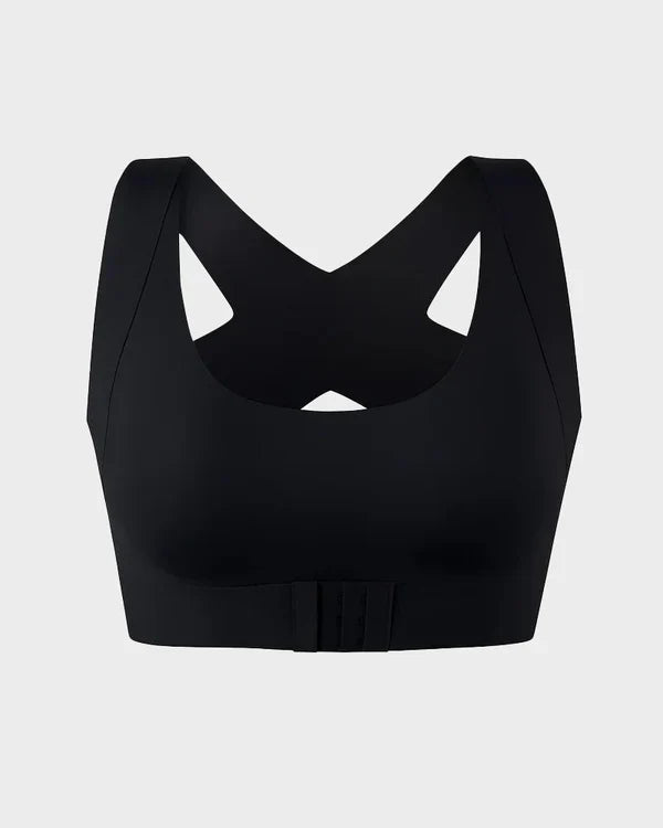 Front Closure Cross-Back Wireless Support Bra