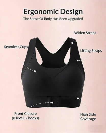 Front Closure Cross-Back Wireless Support Bra