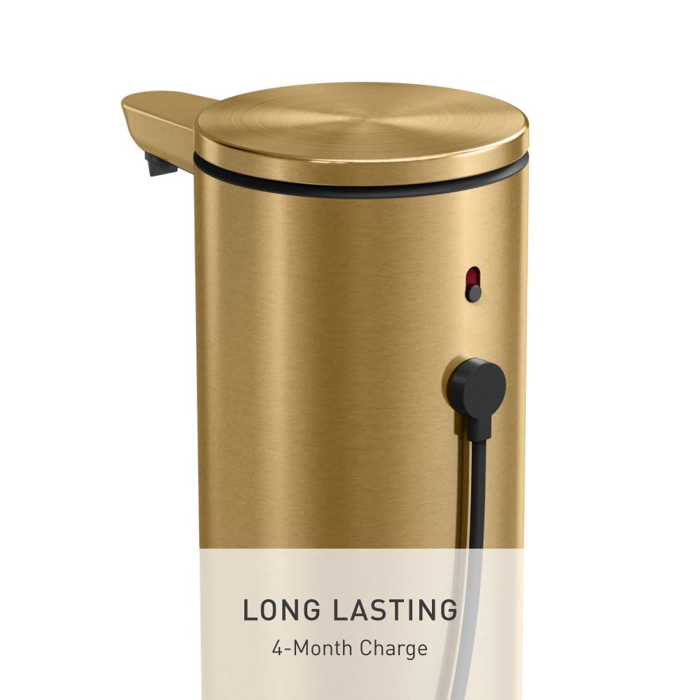 Liquid Sensor Pump, 9 oz Automatic Soap Dispenser for Kitchen and Bathroom, Touchless Motion Sensor, Variable Dispense, Rechargeable, No-Drip Spout, High-Grade Brushed Stainless Steel