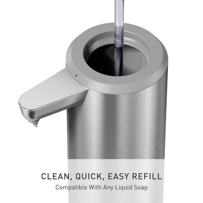 Liquid Sensor Pump, 9 oz Automatic Soap Dispenser for Kitchen and Bathroom, Touchless Motion Sensor, Variable Dispense, Rechargeable, No-Drip Spout, High-Grade Brushed Stainless Steel