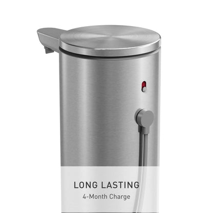 Liquid Sensor Pump, 9 oz Automatic Soap Dispenser for Kitchen and Bathroom, Touchless Motion Sensor, Variable Dispense, Rechargeable, No-Drip Spout, High-Grade Brushed Stainless Steel