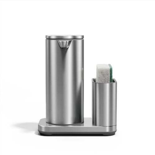 Liquid Sensor Pump, 9 oz Automatic Soap Dispenser for Kitchen and Bathroom, Touchless Motion Sensor, Variable Dispense, Rechargeable, No-Drip Spout, High-Grade Brushed Stainless Steel