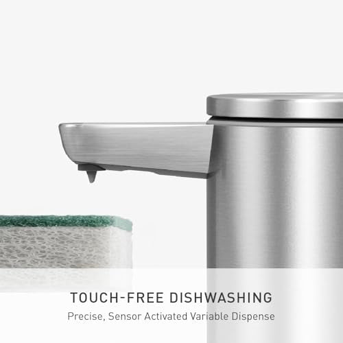 Liquid Sensor Pump, 9 oz Automatic Soap Dispenser for Kitchen and Bathroom, Touchless Motion Sensor, Variable Dispense, Rechargeable, No-Drip Spout, High-Grade Brushed Stainless Steel