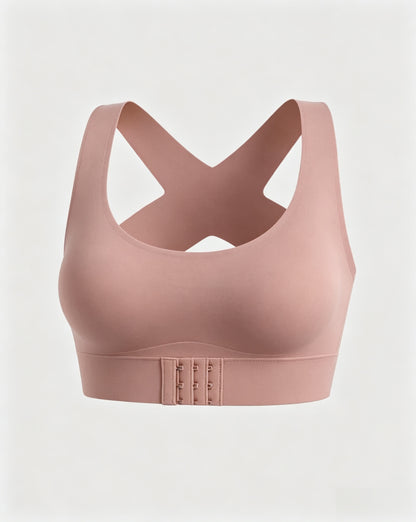 Front Closure Cross-Back Wireless Support Bra