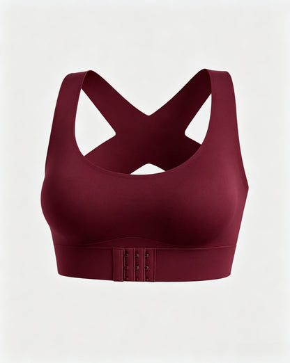 Front Closure Cross-Back Wireless Support Bra
