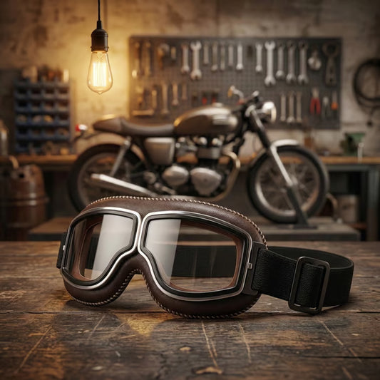 🔥 Vintage Motorcycle Goggles (Fits Over Glasses)
