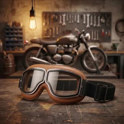 🔥 Vintage Motorcycle Goggles (Fits Over Glasses)