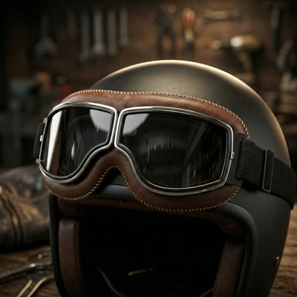 🔥 Vintage Motorcycle Goggles (Fits Over Glasses)