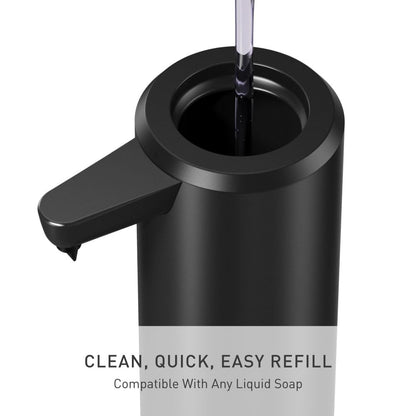Liquid Sensor Pump, 9 oz Automatic Soap Dispenser for Kitchen and Bathroom, Touchless Motion Sensor, Variable Dispense, Rechargeable, No-Drip Spout, High-Grade Brushed Stainless Steel
