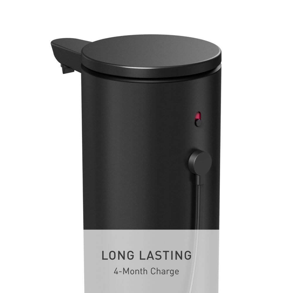 Liquid Sensor Pump, 9 oz Automatic Soap Dispenser for Kitchen and Bathroom, Touchless Motion Sensor, Variable Dispense, Rechargeable, No-Drip Spout, High-Grade Brushed Stainless Steel