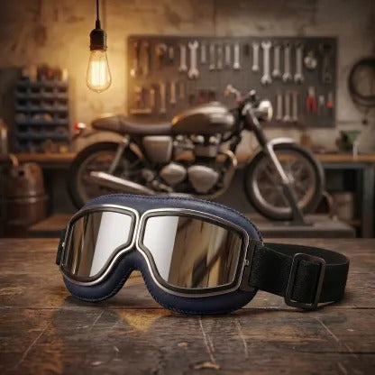 🔥 Vintage Motorcycle Goggles (Fits Over Glasses)