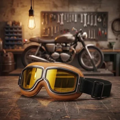 🔥 Vintage Motorcycle Goggles (Fits Over Glasses)
