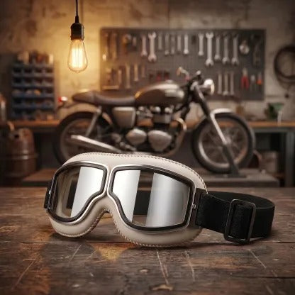 🔥 Vintage Motorcycle Goggles (Fits Over Glasses)