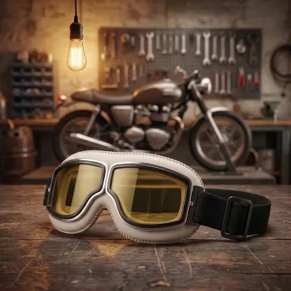 🔥 Vintage Motorcycle Goggles (Fits Over Glasses)