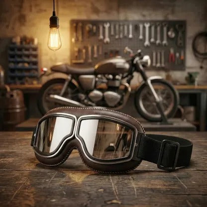 🔥 Vintage Motorcycle Goggles (Fits Over Glasses)