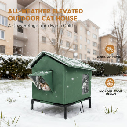 🐱 LIMITED-TIME 50% OFF! All-Weather Elevated Outdoor Cat House – Waterproof, Thermal Lining, Foldable✨