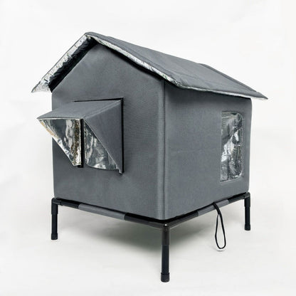 🐱 LIMITED-TIME 50% OFF! All-Weather Elevated Outdoor Cat House – Waterproof, Thermal Lining, Foldable✨