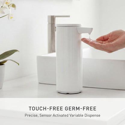 Liquid Sensor Pump, 9 oz Automatic Soap Dispenser for Kitchen and Bathroom, Touchless Motion Sensor, Variable Dispense, Rechargeable, No-Drip Spout, High-Grade Brushed Stainless Steel