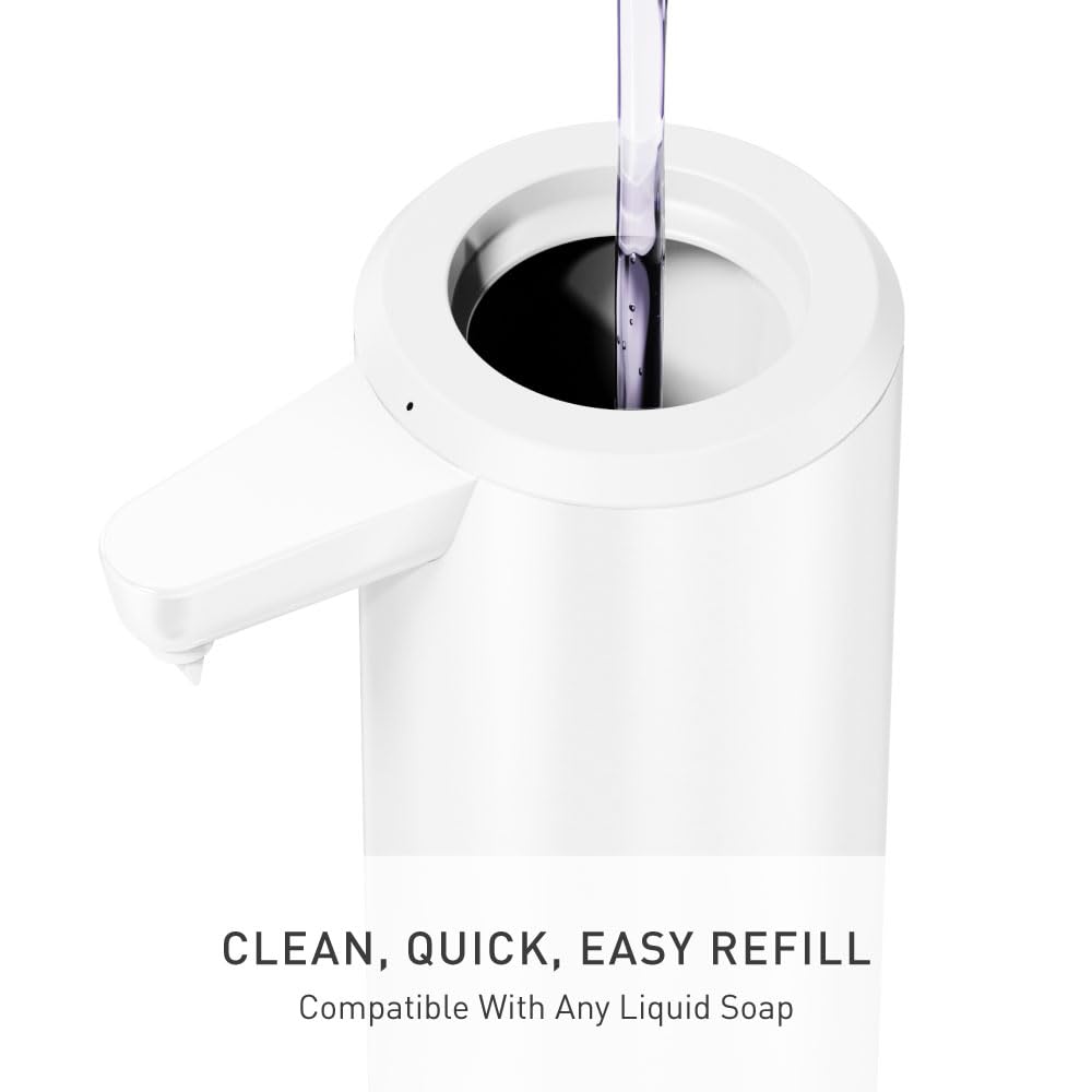 Liquid Sensor Pump, 9 oz Automatic Soap Dispenser for Kitchen and Bathroom, Touchless Motion Sensor, Variable Dispense, Rechargeable, No-Drip Spout, High-Grade Brushed Stainless Steel